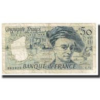 France, 50 Francs, Quentin De La Tour, 1992, TB, Fayette:67.18, KM:152f - 50 F 1976-1992 ''quentin De La Tour''