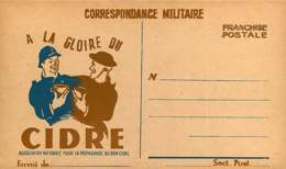 210320 - MILITARIA GUERRE 1939 45 FM Pub A LA GLOIRE DU CIDRE Poilu Propagande Du Bon Cidre SP FP - Storia Postale