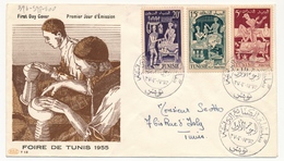 TUNISIE - Enveloppe FDC - Foire De Tunis 1955 - Covers & Documents