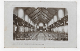 (RECTO / VERSO) CLACTON ON SEA EN 1910- INTERIOR OF ST JAMES CHURCH - BEAU CACHET ET TIMBRES - CPA VOYAGEE - Clacton On Sea