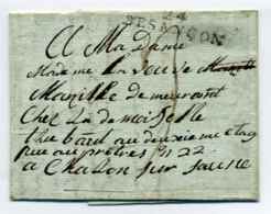 Lettre De La CHAUX DE FOND (SUISSE) Mis à La Poste à BESANCON - 1701-1800: Voorlopers XVIII