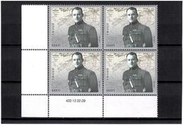 Estonia 2009 . General J.Laidoner. Block Of 4 .  Michel # 632 - Estonia