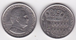 MONACO. 1 FRANC 1968 RAINIER III - 1960-2001 Franchi Nuovi