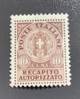 1930  ITALIA - RECAPITO AUTORIZZATO Cent. 10 NUOVO - Autres & Non Classés