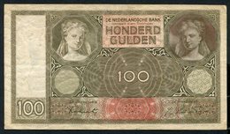 Netherlands  - 100 Gulden 1930 I 'Luitspelende Vrouw' / Fe - See The 2 Scans For Condition.(Originalscan ) - [1] …-1815: Vor Dem Königreich