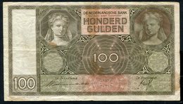 Netherlands  - 100 Gulden 1930 I 'Luitspelende Vrouw' / BR / 1938 - See The 2 Scans For Condition.(Originalscan ) - [1] …-1815 : Before Kingdom