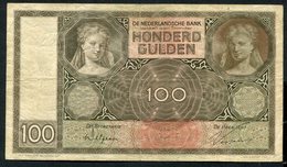 Netherlands  -  100 Gulden 1930 I 'Luitspelende Vrouw' / AK 1931 - See The 2 Scans For Condition.(Originalscan ) - [1] …-1815 : Avant Royaume