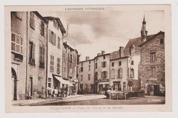 VIC LE COMTE  63  ( PLACE DE L' EGLISE ET DU MARCHE ) - Vic Le Comte