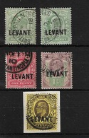 BRITISH LEVANT 1905 - 1912 VALUES TO 3d SG L1, L1a, L2, L3, L6 FINE USED Cat £14.95 - Levante Britannico