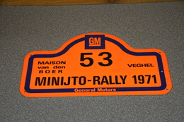 Rally Plaat-rallye Plaque Plastic: Minijto-rally Maison Van Den Boer Veghel GM General Motors - Rallye (Rally) Plates