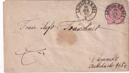 NORDDEUTSCHER BUND 1870     ENTIER POSTAL/GANZSACHE/ POSTAL STATIONERY LETTRE DE LEIPZIG - Entiers Postaux