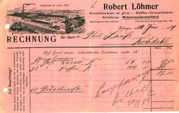 SOLINGEN Rechnung 1909 Deko " Robert Löhmer Kaffeegroßrösterei " - Alimentos