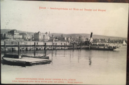 Cpa, Zürich Landungsbrücke Mit Blick Auf Theater Und Utoquai, éd A.Grieder-Seidenstoff-Fabrik Union, écrite En 1906 - Zürich