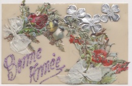 Matériaux Différents - Cartes Porcelaine - Bonne Année Découpis Paillettes - Cartes Porcelaine