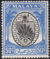 Malaya Negri Sembilan 1949-55 MH Sc 55 50c Coat Of Arms - Negri Sembilan