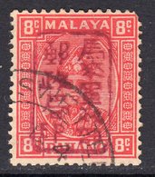 Malaya Japanese Occupation 1942 8c Red Chop Overprint On Pahang, Used, SG J180a - Japanse Bezetting