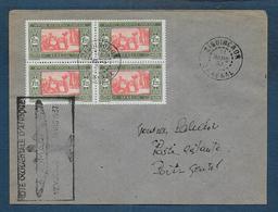 Cachet  ZIGUINCHOR SENEGAL  Sur Enveloppe Pour Port Gentil + Aeromaritime 1er Voyage Mars 1937 - Briefe U. Dokumente