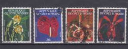 Ivory Coast 1977 Exothic Flowers Mi#A,B,C,D 532 Used Complete Set, Catalog Value 240 Eur - Costa D'Avorio (1960-...)