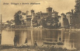 6934 " TORINO-VILLAGGIO E CASTELLO MEDIOEVALE "ANIMATA -CART. POST. ORIG. SPEDITA 1910 - Castello Del Valentino