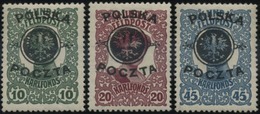 POLAND 1919 Mi 17 - 19 Overprint Lublin IssuePoczta Polska  Guarantie Mikstein MH * - Neufs