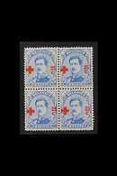 1918 25c + 25c Ultramarine "Red Cross" Surcharge, Cob 156, SG 228, Never Hinged Mint (4 Stamps) For More Images, Please  - Altri & Non Classificati