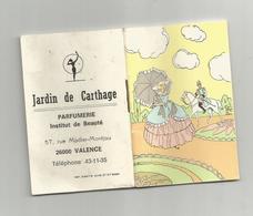 Calendrier Petit Livret 1977 Jardin De Carthage Parfumerie Institut Beauté 57 Rue Madier Montjau Valence 5x7,7 Cm - Formato Piccolo : 1971-80