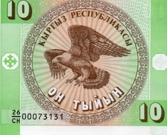 KYRGYZSTAN 10 TYIYN SOM 1993  P-2a UNC - Kirghizistan