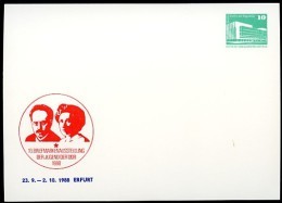 DDR PP18 D2/013 Privat-Postkarte LUXEMBURG LIEBKNECHT Erfurt 1988  NGK 3,00 € - Private Postcards - Mint