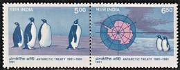 1991 India 30th Anniversary Of The Antarctic Treaty Set (** / MNH / UMM) - Traité Sur L'Antarctique