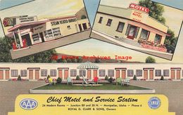 320259-Idaho, Montpelier, Chief Motel & Mobilgas Gas Station, Curteich No 2C-H755 - Other & Unclassified