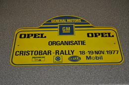 Rally Plaat-rallye Plaque Plastic: 2e Christobar-rally 1977 ORGANISATIE BP-GM-opel-michelin-hella-mobil - Plaques De Rallye