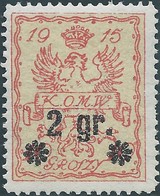 POLONIA POLAND POLSKA Polen,1915 Warsaw Local Issues,10 GROSZY/ 2 GR-Not Used - Unused Stamps