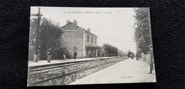 Cp 77 Seine Et Marne LA CHAPELLE LA REINE La Gare ( Ligne De Chemin De Fer Train Locomotive Quai ) Guerre 1914.18 - La Chapelle La Reine