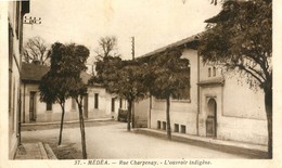 Algérie - Médéa - Rue Charpenay - L'Ouvroir Indigène - Timbre Francais 3 F Surchargé Algérie - 2 Scans - Médéa