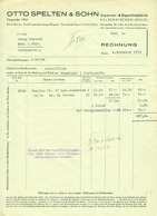KALDENKIRCHEN Niederrhein 1939 Rechnung " Otto Spelten &Sohn - Zigarren- U.Zigarillofabrik " - Lebensmittel