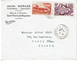 CTN60/2 - ST PIERRE ET MIQUELON LETTRE AVION 2/3/1949 - Briefe U. Dokumente