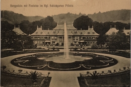 Pillnitz (Dresden) Berg Palais Mit Fontaine In Kgl. Schloss Garten 1909 - Pillnitz