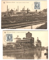 2 Cpa MONTIGNIES SUR SAMBRE La Sambre Et Les Usines Solvay 1927 - Montigny-le-Tilleul