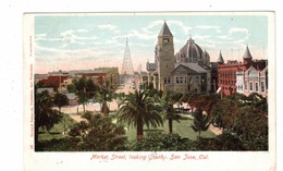 SAN JOSE, California, USA, Market Street Looking South, 1905 UB Behrendt Postcard - San Jose
