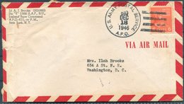 1946 Iceland U.S. Army Postal Service A.P.O. 610 Airmail Cover - Washington USA. E Squadron A.A.F. Keflavik - Lettres & Documents