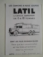 Transport Utilitaire - Camion LATIL (Usines Suresnes)   Ets FLEURY MICHON - Coupure De Presse De 1935 - LKW