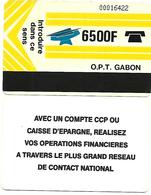 @+ Gabon - 6 500F Autelca - Verso CCP - Ref : Gab-07 - Gabun