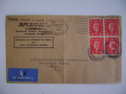 ENGLAND - LETTER FROM LONDON TO BERLIN (GERMANY) 4 STAMPS WITH PERFIN IN 1937 IN THE STATE - Briefe U. Dokumente