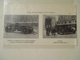 Transport Utilitaire - Camion Pompier Pour Grande échelle Et Camion Electro Ventilateur - Coupure De Presse De 1929 - Camion