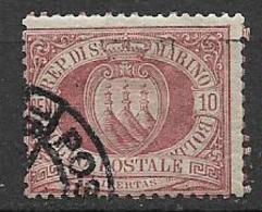 SAN MARINO 1894-99 CIFRA O STEMMA NUOVI COLORI SASS. 28 USATO VF - Usados