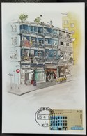 Revitalisation Of Historic Buildings In Hong Kong II 2017 Maximum Card MC Set (Location Postmark) (Viva Blue House) B - Maximumkarten
