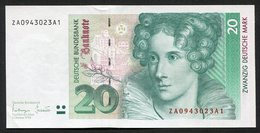 20 Deutsche Mark 1993 , Ersatznote/Replacement - ZA -A1 - See The 2 Scans For Condition.(Originalscan ) - 20 DM