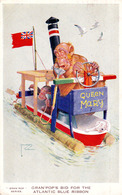 LAWSON WOOD : GRAN' POP,S BID FOR TH ATLANTIC BLUE RIBBON : QUEEN MARY SHIP - VALENTINE'S POSTCARDS ~ 1930 (ae327) - Wood, Lawson