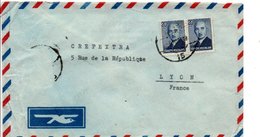 TURQUIE AFFRANCHISSEMENT COMPOSE SUR LETTRE  POUR LA FRANCE 1949 - Lettres & Documents