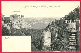 CPA AK Allemagne BASTEI - Blick Von Der Basteibrücke (Sächs Schweiz) Gansfelsen° A. Hugo Engler - Bastei (sächs. Schweiz)